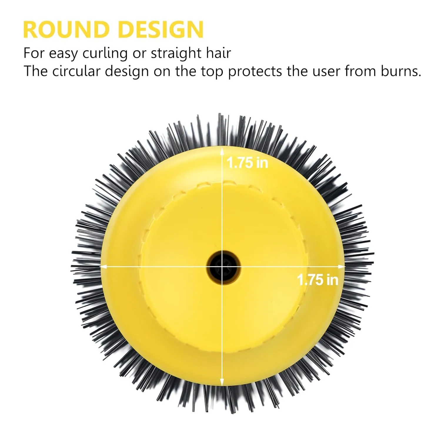 Hair Dryer Brush, Aima Beauty 4-in-1 Upgrade Hot Air Straightener Curler Function for Women, Hair Styling Tools, Yellow-Round