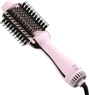 Hair Dryer Brush Blow Dryer in One Upgraded 4 in 1 Hair Dryer and Styler Volumizer with Negative Ion Anti-frizz Ceramic Titanium Barrel Hot Air Brush Hair Straightener Brush