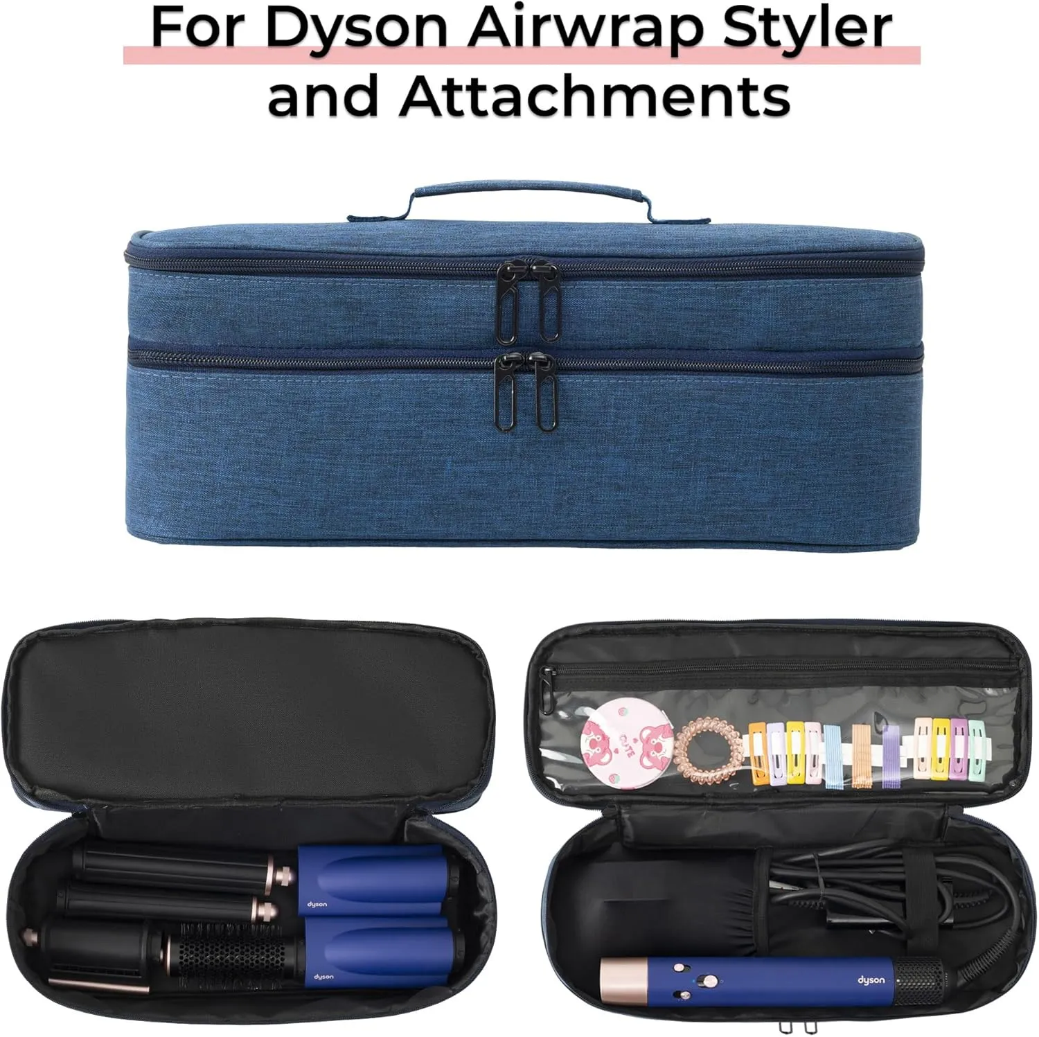 Hair Tools Travel Bag Compatible With Shark Flex Style Attachment, Shark Airwrap Flexstyle, Dyson Airwrap | Travel Case For Sharkflex Styler | (Blue)