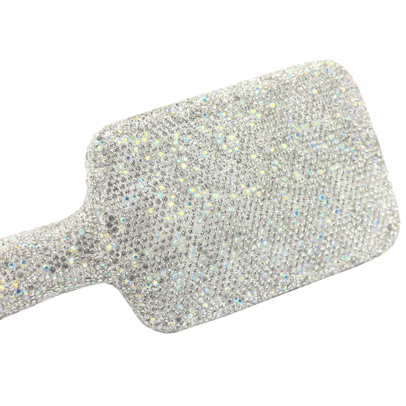 Hair Brush - Detangle Hair and Comb, Massage Cushion, Anti-static, Smooth and Sleek Hair, Luxury Rhinestone Design Suitable for Women (Square01 Silver)