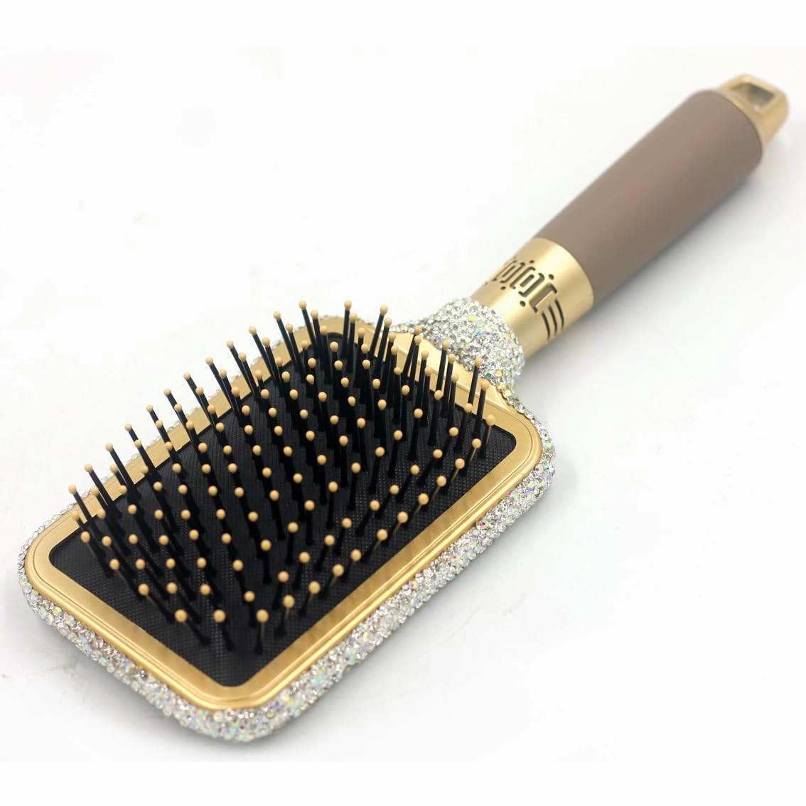 Hair Brush - Detangle Hair and Comb, Massage Cushion, Anti-static, Smooth and Sleek Hair, Luxury Rhinestone Design Suitable for Women (Square02 silver)