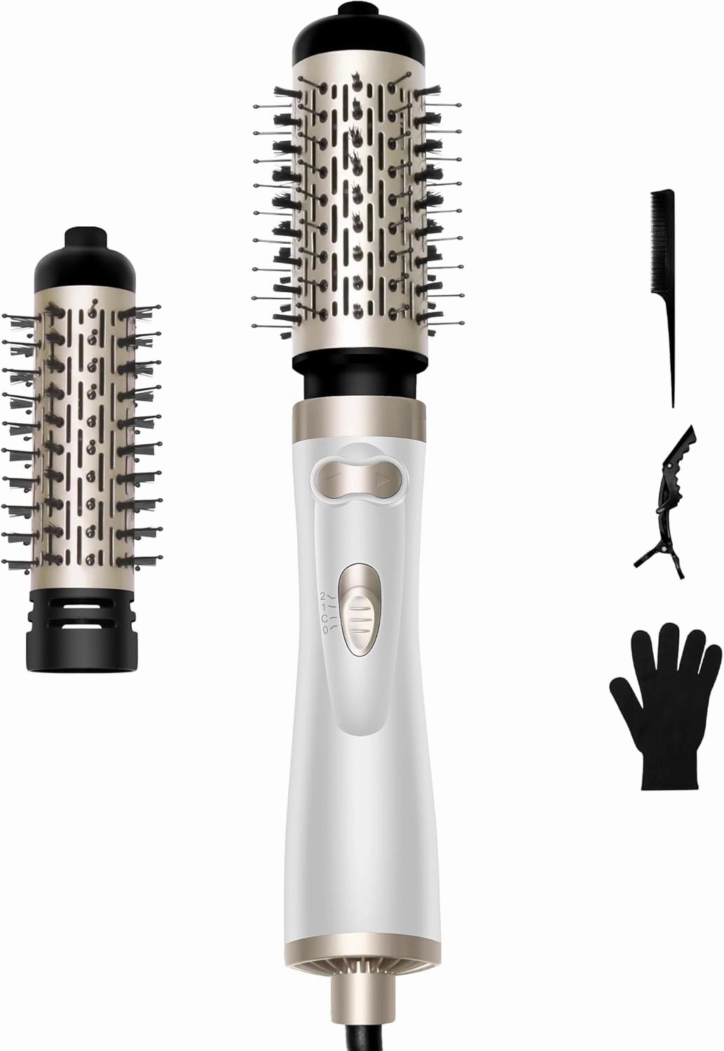 Hair Dryer Brush, 3-in-1 Rotating Round Hot Air Spin Brush Set with 2 Brushes (2" & 1.5"), Negative Ionic Blow Volumizer