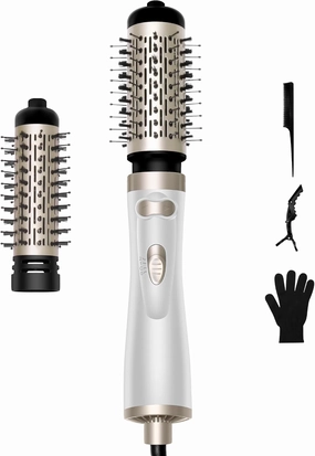 Hair Dryer Brush, 3-in-1 Rotating Round Hot Air Spin Brush Set with 2 Brushes (2" & 1.5"), Negative Ionic Blow Volumizer