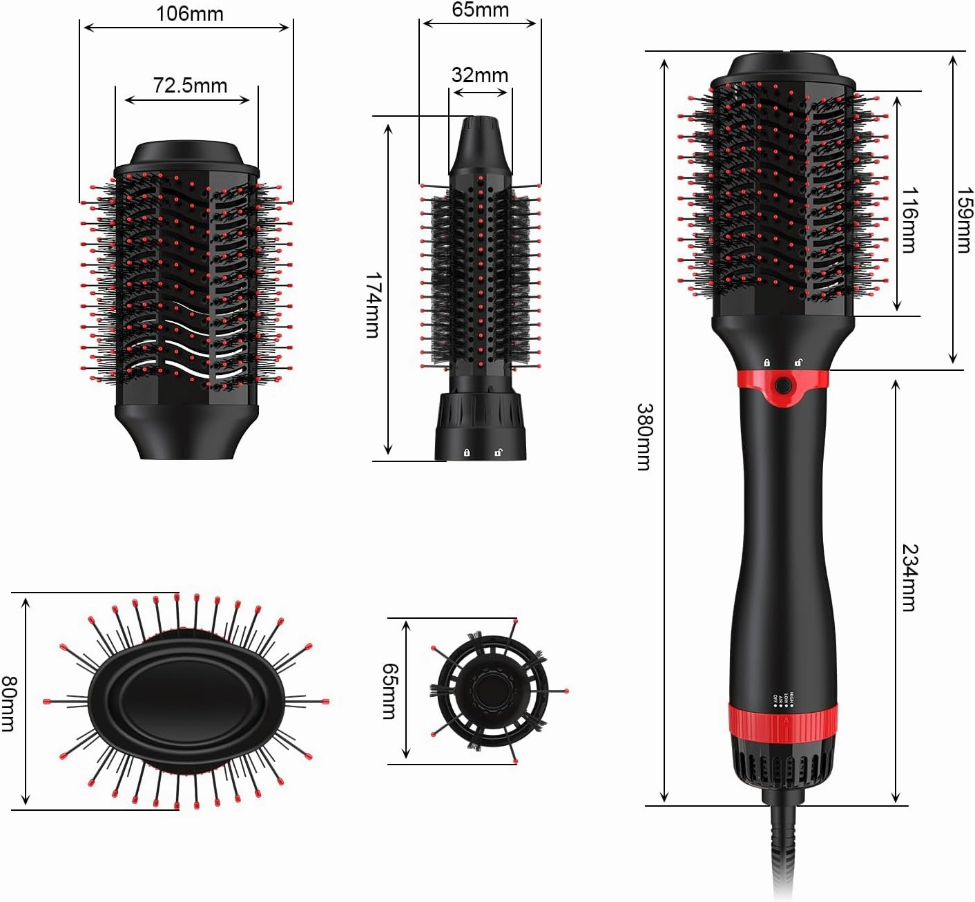 Hair Dryer Brush, Hair Brush Blow Dryer and Volumizer, One-Step Hot Air Brush for Drying, Straightening, Volumizing