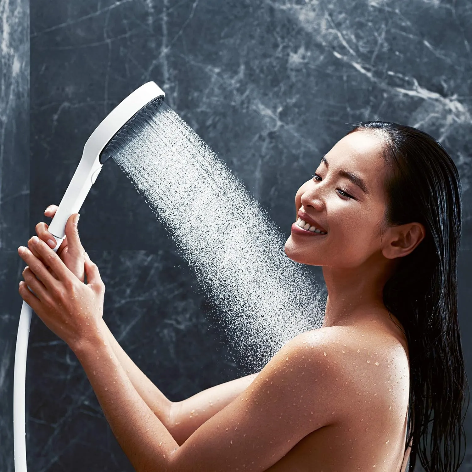 Hansgrohe 26864700 3jet Rainfinity Hand Shower 130, 3 Sprays, Matt White