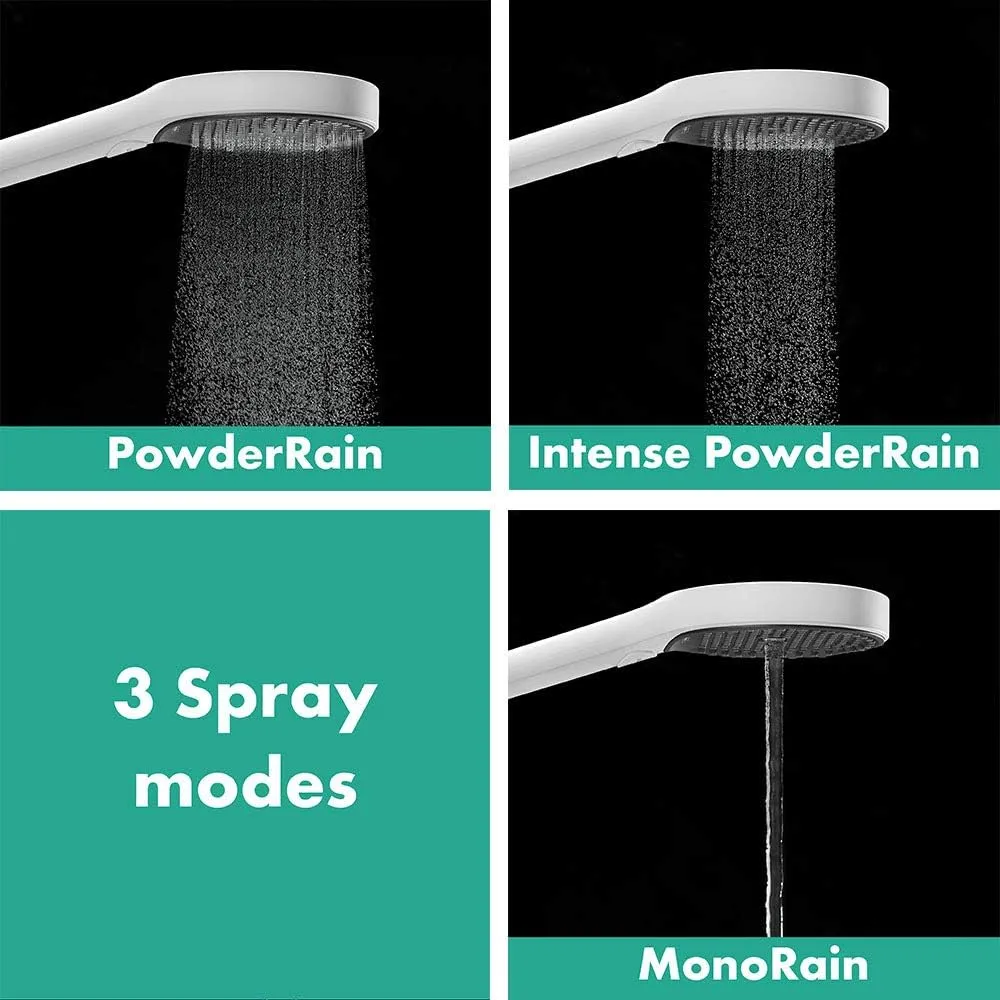 Hansgrohe 26864700 3jet Rainfinity Hand Shower 130, 3 Sprays, Matt White