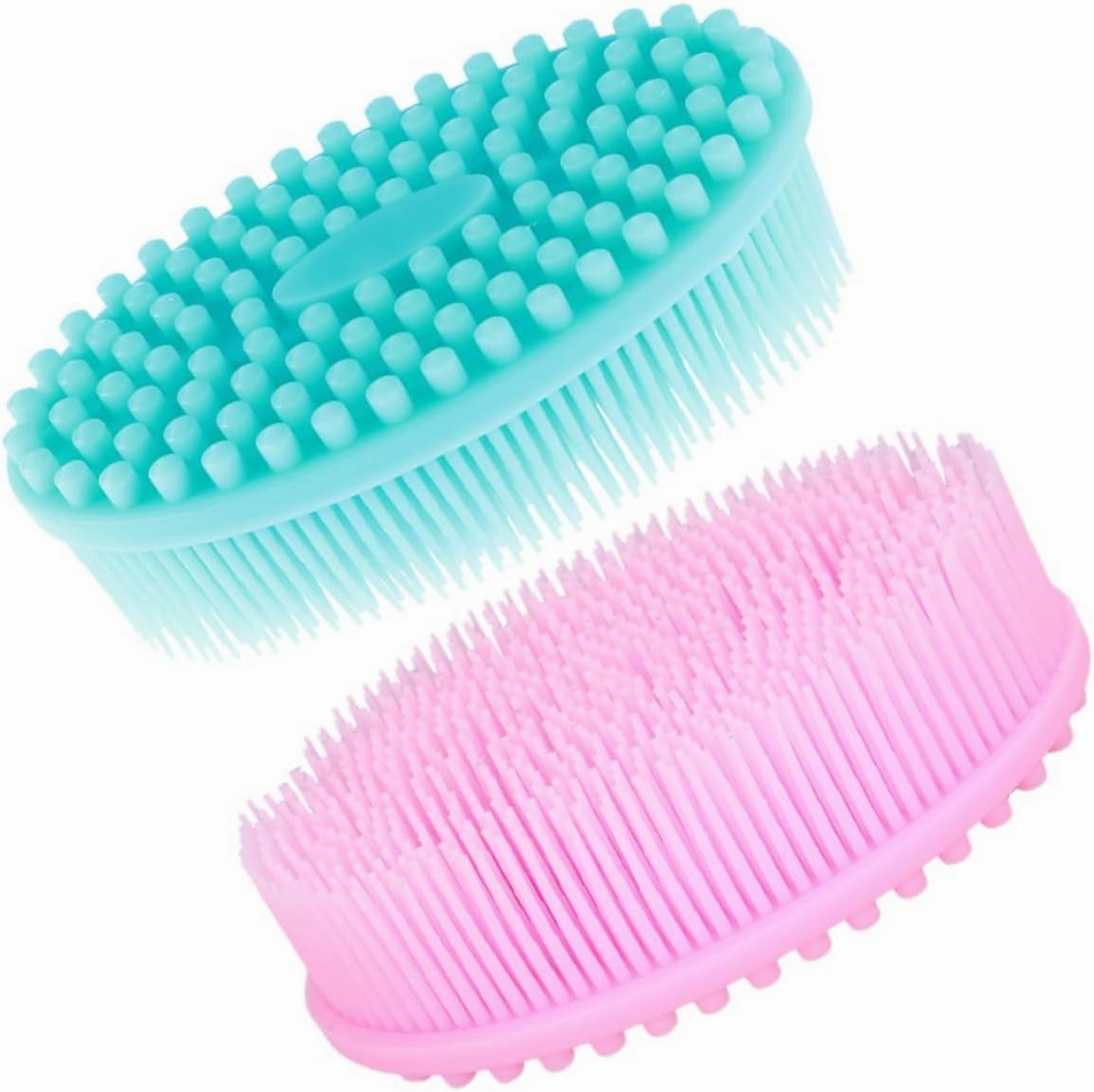 Hemoton Silicone Bathing Brush for Baby 2 Pack of Stretchy Quick Dry and Sanitary Shower Scrubbers Massage Nodes Suitable for Boys and Girls Adults