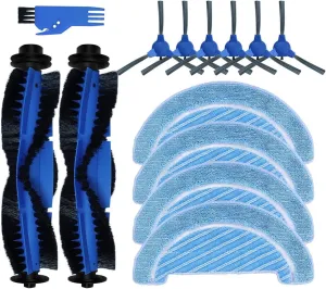 Hepa Filter Mop Rag Replacement，Compatible for Cecotec，Compatible for Conga，990 Vital 999 Vital Robot Vacuum Cleaner Spare Parts Main Side Brush,Replacement Parts for Vacuum Cleaners(Set B)