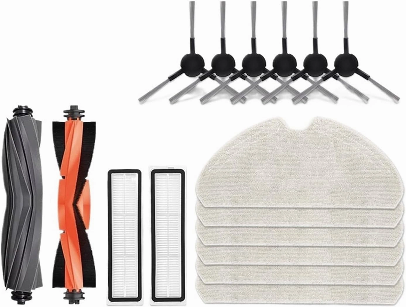 HEPA Filters Replacement Parts，Compatible for Dreame，D9 Max Gen2 Robot Vacuum Accessories Parts Rubber Main Side Brushes Mop Cloths(Combination Pack 6)