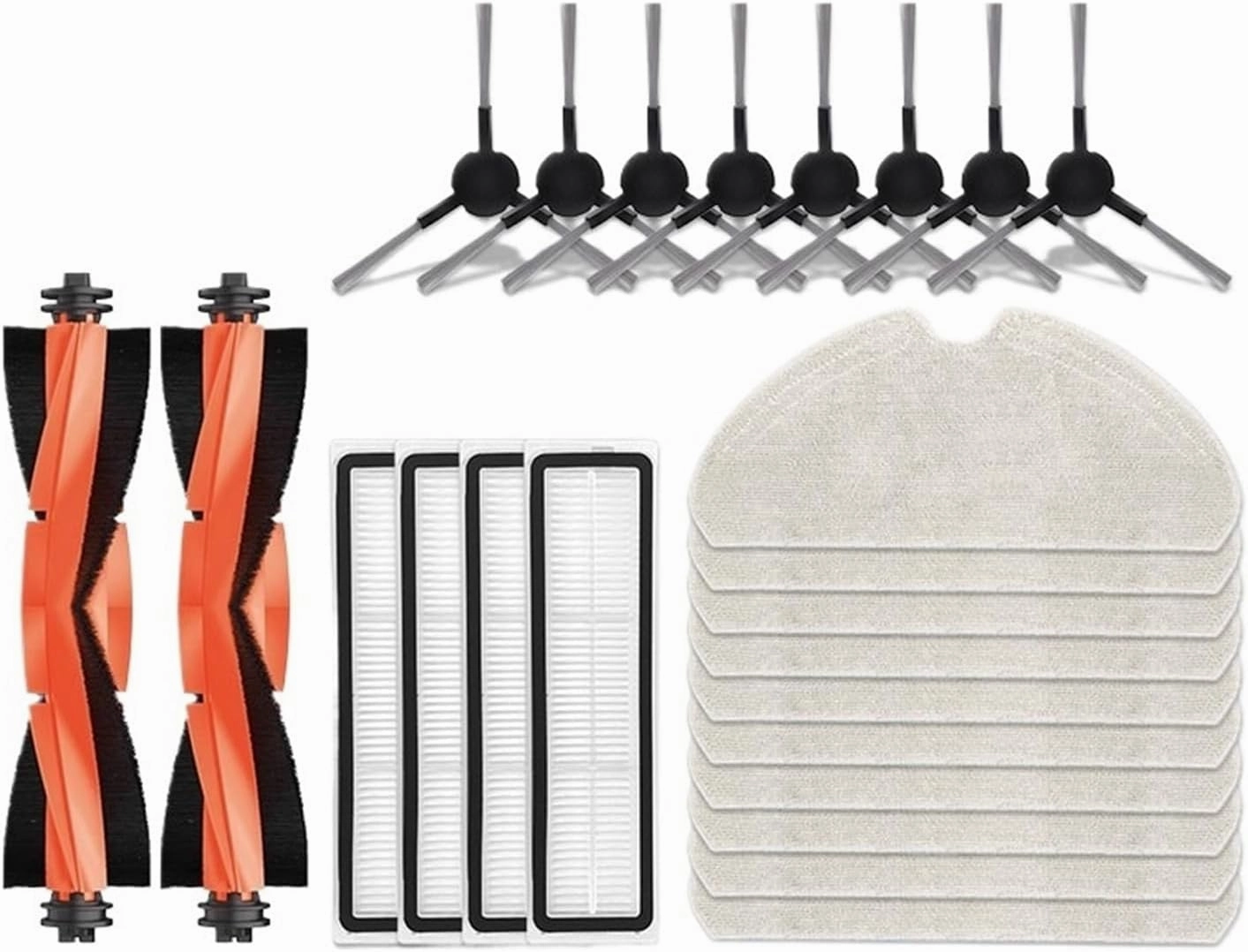 HEPA Filters Replacement Parts，Compatible for Dreame，D9 Max Gen2 Robot Vacuum Accessories Parts Rubber Main Side Brushes Mop Cloths(Combination Pack 6)