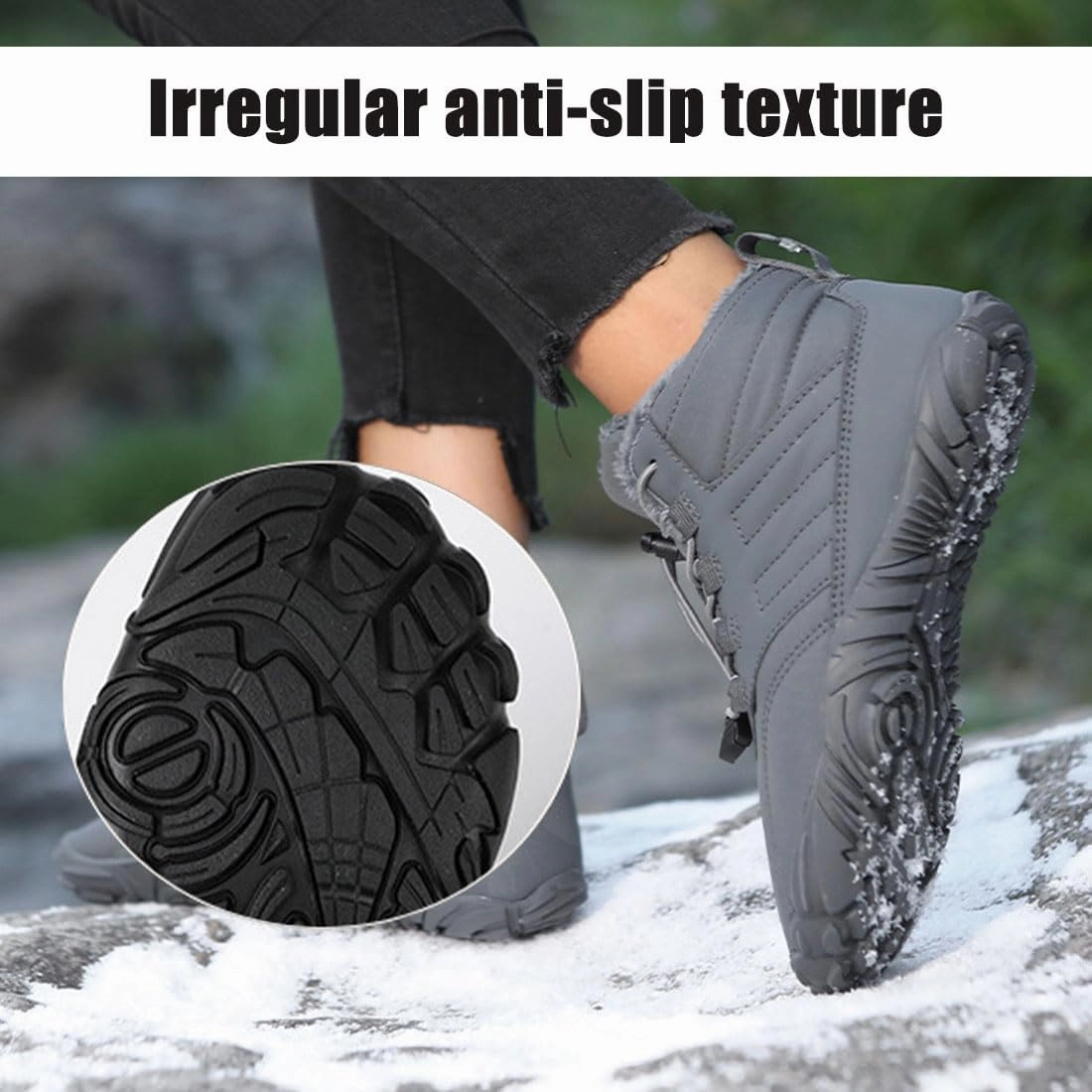 Hike Winter Footwear Barefoot Womens Mens, Waterproof Non-Slip Barefoot Winter Boots Wide Toe Box