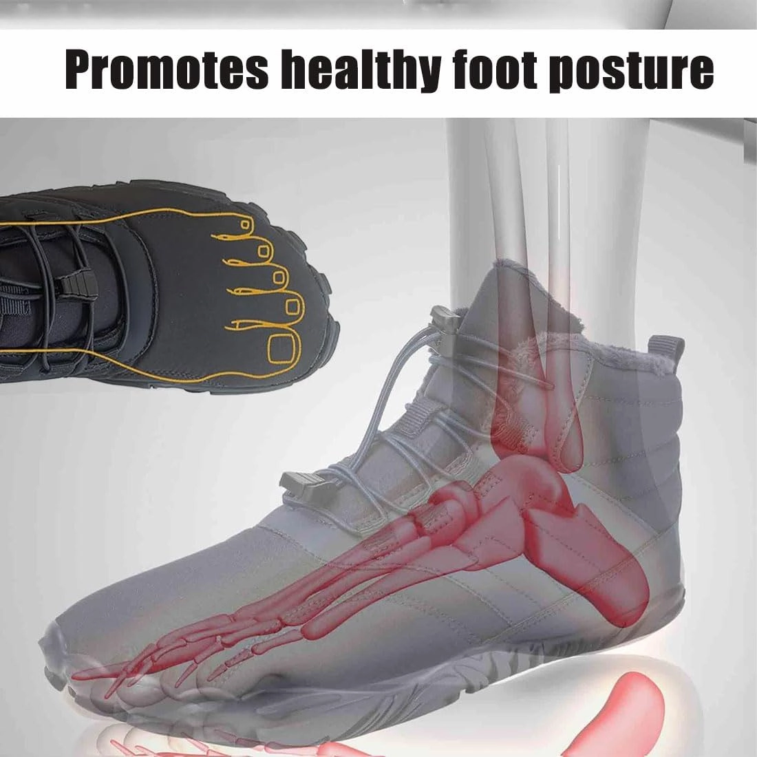 Hike Winter Footwear Barefoot Womens Mens, Waterproof Non-Slip Barefoot Winter Boots Wide Toe Box
