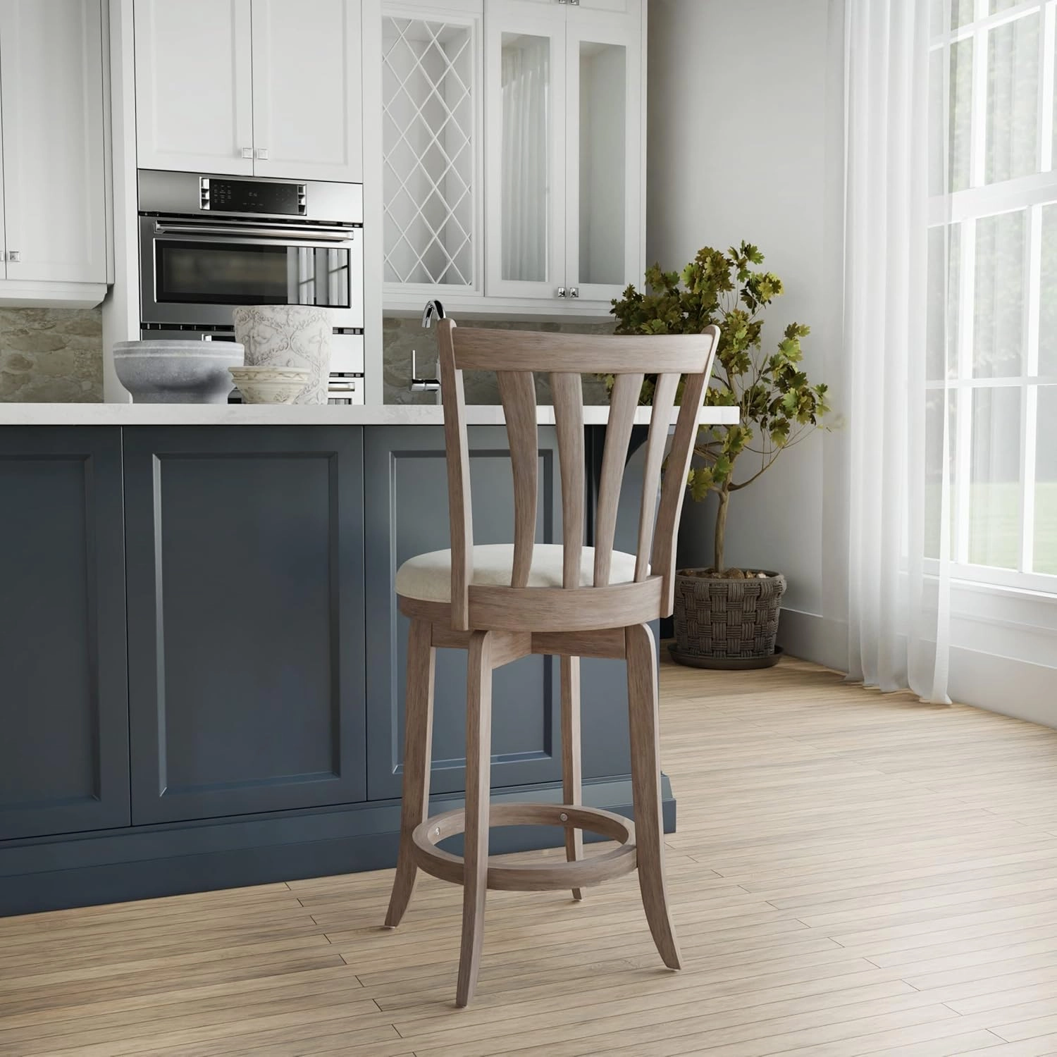 Hillsdale Savana Swivel Counter Height Stool, 29.5" High, Brown Gray
