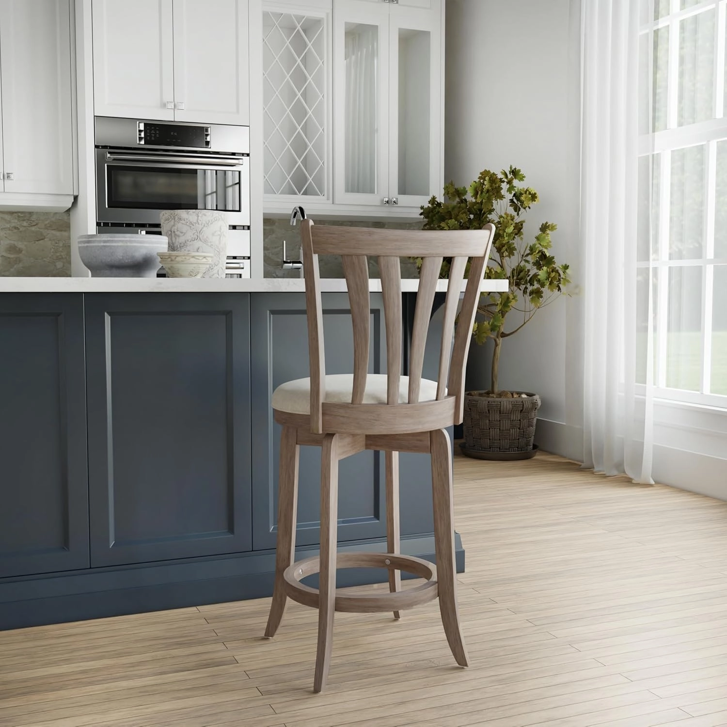 Hillsdale Savana Swivel Counter Height Stool, 29.5" High, Brown Gray
