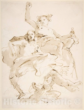 Historic Pictoric Art Print : Giovanni Battista Tiepolo - Bacchus and Ariadne 1 : Vintage Wall Décor : 08in x 10in