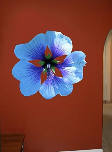 Hollis Blue Mallow w/Green Wall Decal Cutout 45"x48"
