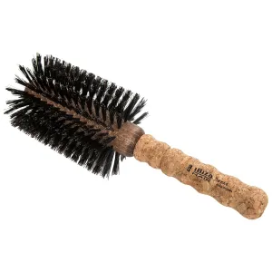 Ibiza Hair Round Boar Bristle Brush (EX Series) | Lightweight with Reinforced Bristles & Cork Handle | Adds Shine & Texture | Ideal for Medium to Long Styles