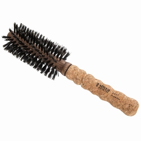 Ibiza Hair Boar Bristle Round Brush (G Series) | Hybrid Swirled Boar & Carbon Fiber Nylon Bristles with Cork Handle | Adds Shine & Texture for Medium to Long Styles