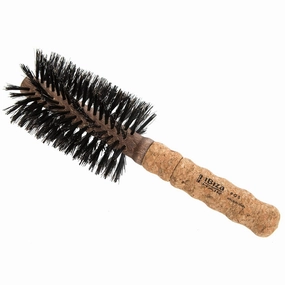 Ibiza Hair Boar Bristle Round Brush (G Series) | Hybrid Swirled Boar & Carbon Fiber Nylon Bristles with Cork Handle | Adds Shine & Texture for Medium to Long Styles