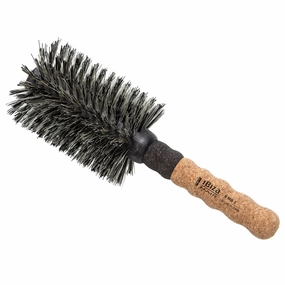 Ibiza Hair Boar Hair Round Brush (MB Series) | Reinforced Boar & Nylon Bristles & Cork Handle | For Big Sections | Tight Curls or Loose Waves | Add Texture & Shine for All Hair Types