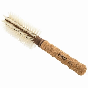 Ibiza Hair Round Boar Bristle Brush (B Series) | Blonde Bristles with Cork Handle | Ideal for Color Treated & Fine Hair | Adds Texture & Shine