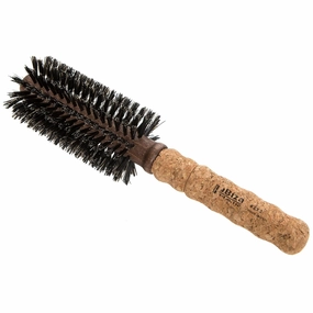 Ibiza Hair Round Boar Bristle Brush (EX Series) | Lightweight with Reinforced Bristles & Cork Handle | Adds Shine & Texture | Ideal for Medium to Long Styles