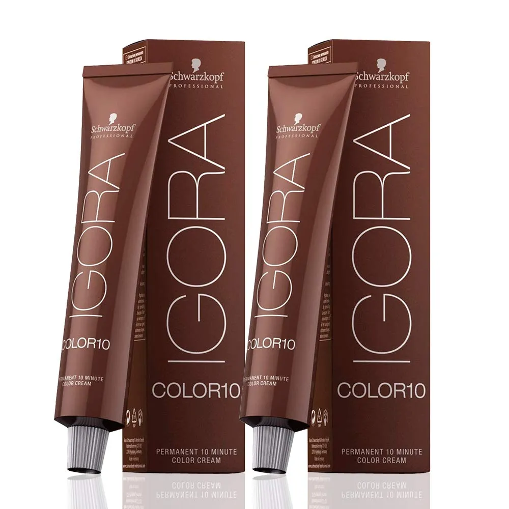Igora Color 10 9-0 Extra Light Blonde Permanent 10 Minute Hair Colors and M Hair Designs Tint Brush/Comb (Bundle 3 items)