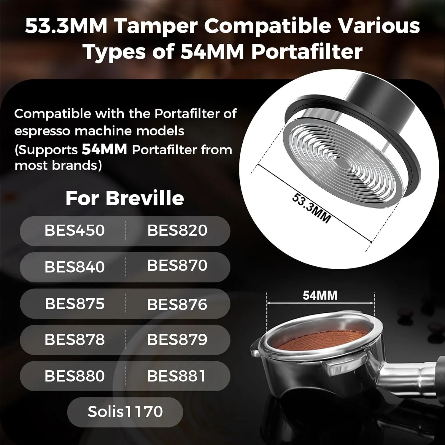 IKAPE V5 53.3MM Impact Espresso Tamper, Coffee Tamper with 15lb / 25lb / 30lb Replacement Springs, Espresso Tamper with sound Feedback