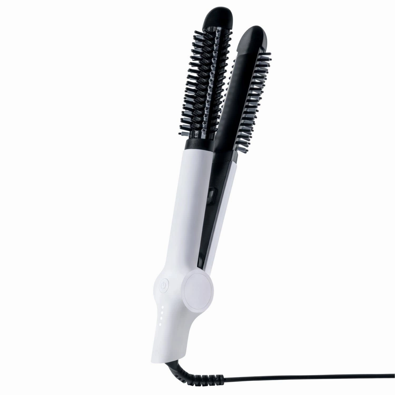 InStyler Freestyle Max 1” (White) 2-in-1 Styling Tool, Heated Round Brush with Straightening Iron - Volumize, Straighten, Wave or Curl All Hair Types with Cool Tip Ionic Bristles & 4 Heat Settings