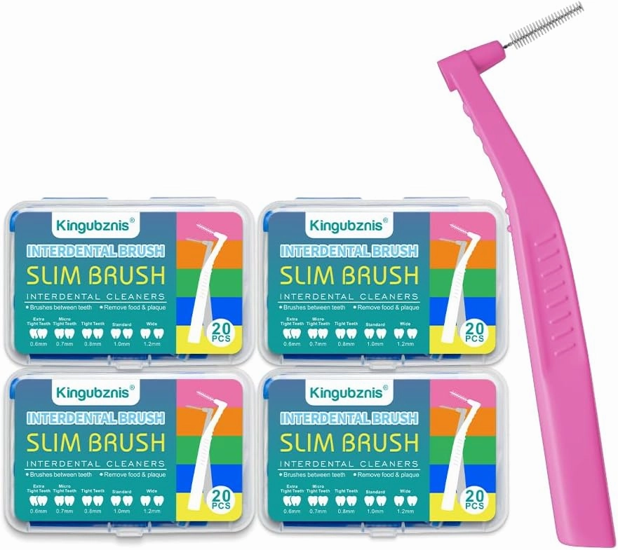 Interdental Brush, Angle Dental Brush Cleaner Toothpick Flossing Head Tooth Cleaning Tool with Portable Case for Tooth Cleaning (Tight Teeth) (Extra Tight Teeth)