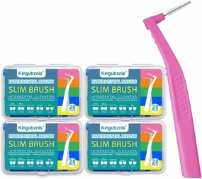 Interdental Brush, Angle Dental Brush Cleaner Toothpick Flossing Head Tooth Cleaning Tool with Portable Case for Tooth Cleaning (Tight Teeth) (Extra Tight Teeth)
