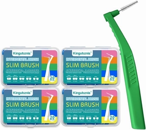Interdental Brush,Angle Dental Brush Cleaner Toothpick Flossing Head Tooth Cleaning Tool with Portable Case for Tooth Cleaning (Tight Teeth) (Tight Teeth) (Tight Teeth) (Green)