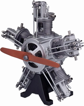 Internal Combustion Engine Model Kit, 1:6 Five-Cylinder Four-Stroke Radial Engine Motor Model, Internal Combustion Engine Kits Education Educational Toys