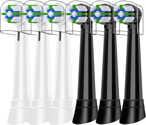 IO Replacement Heads Compatible with Oral B iO, for Oral B iO 2/3/4/5/6/7/8/9/10 Series Toothbrushes, Medium Bristles, Soft Yet Effective, 3 Black   3 White