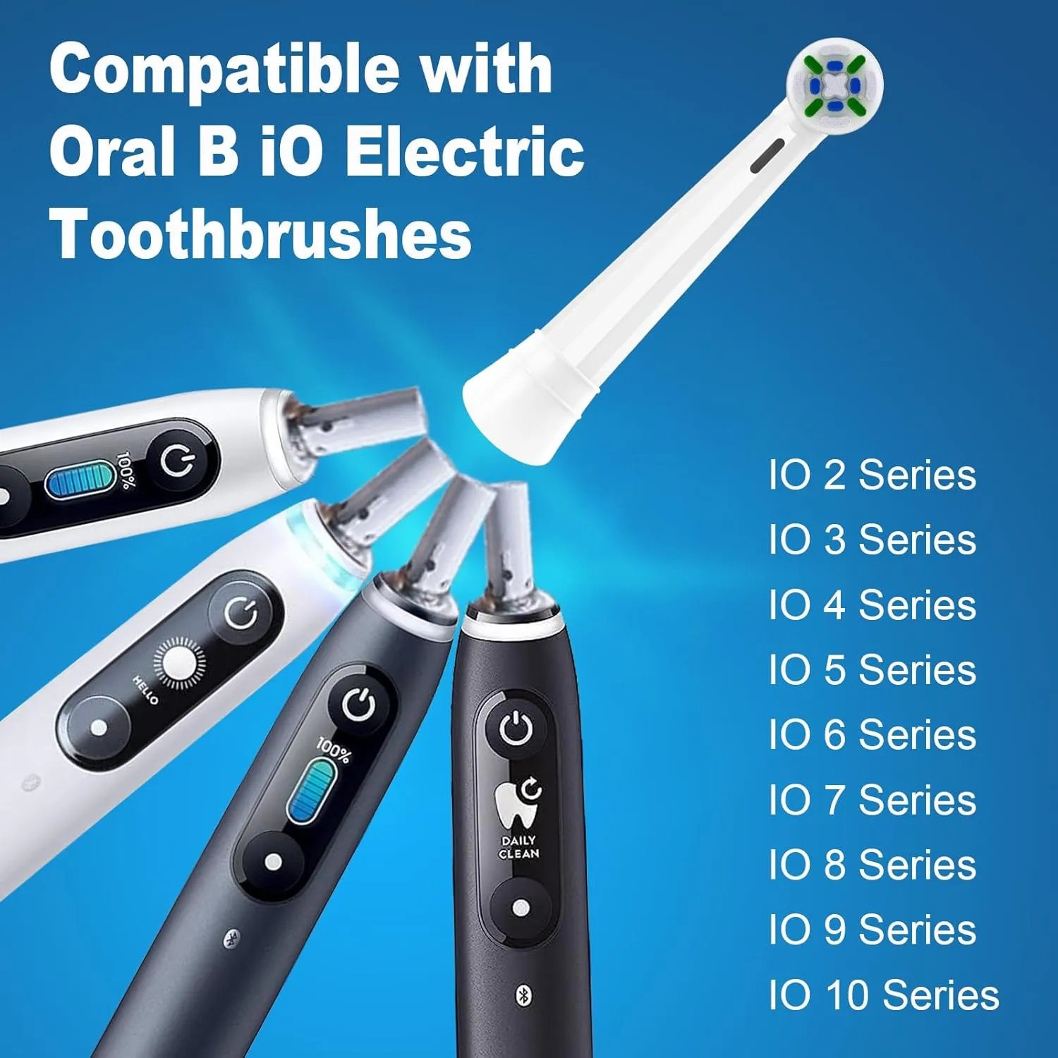 IO Replacement Heads Compatible with Oral B iO, for Oral B iO 2/3/4/5/6/7/8/9/10 Series Toothbrushes, Medium Bristles, Soft Yet Effective, 3 Black   3 White