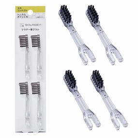 Ionic Toothbrush Replacement Brush Heads Refill, 4 Count -3 Row Honeycomb Point Bristle, Binchotan Charcoal and Silver Ions