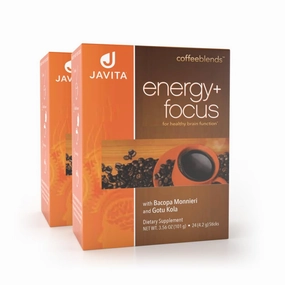 Javita Energy   Focus Coffee- South American medium roast Coffee w/Bacopa, Gotu Kola, for Clarity, Energy, Focus, Travel sticks (2 box/48 ct)