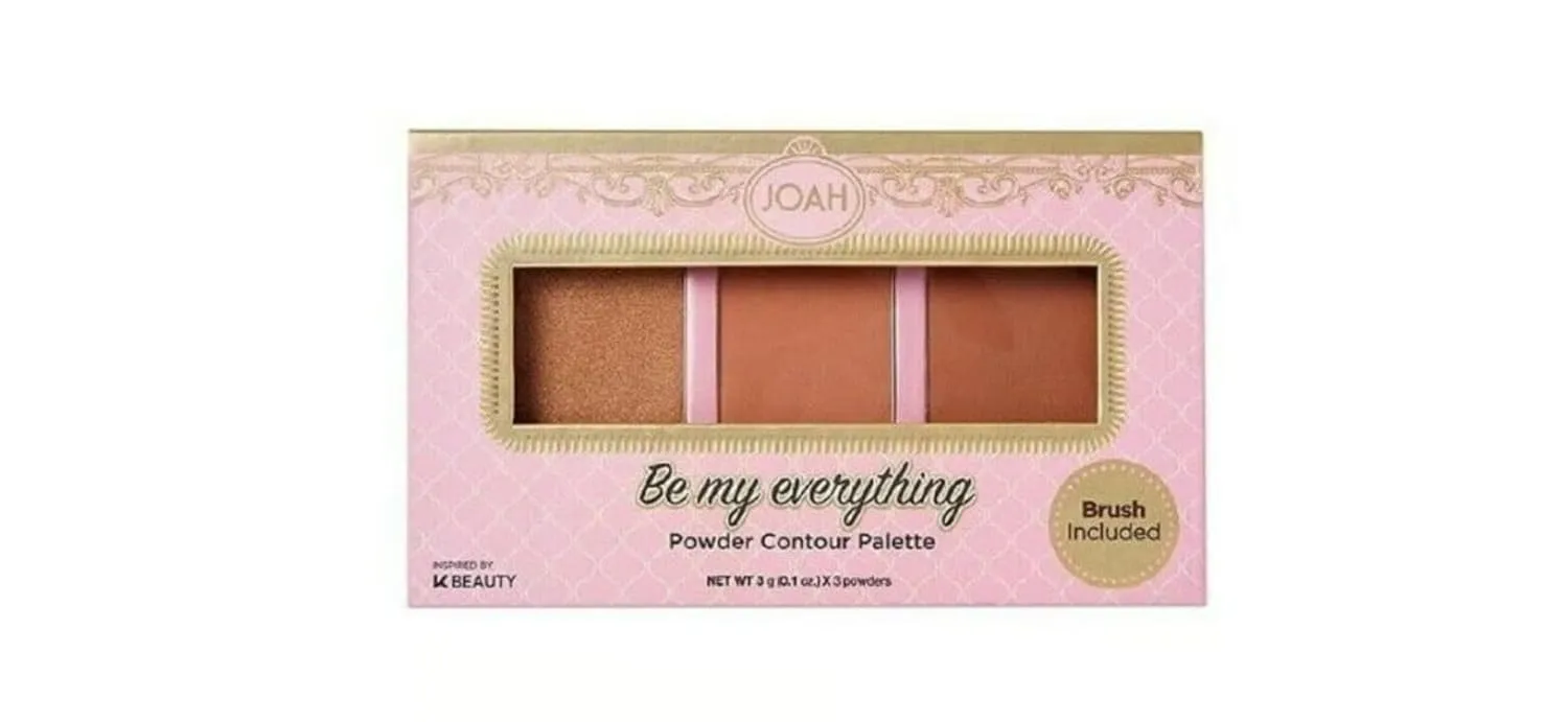 Joah Be My Everything Powder Contour Palatte - Brush Included - Medium, 0.1 oz per 3 Powders, Bronze