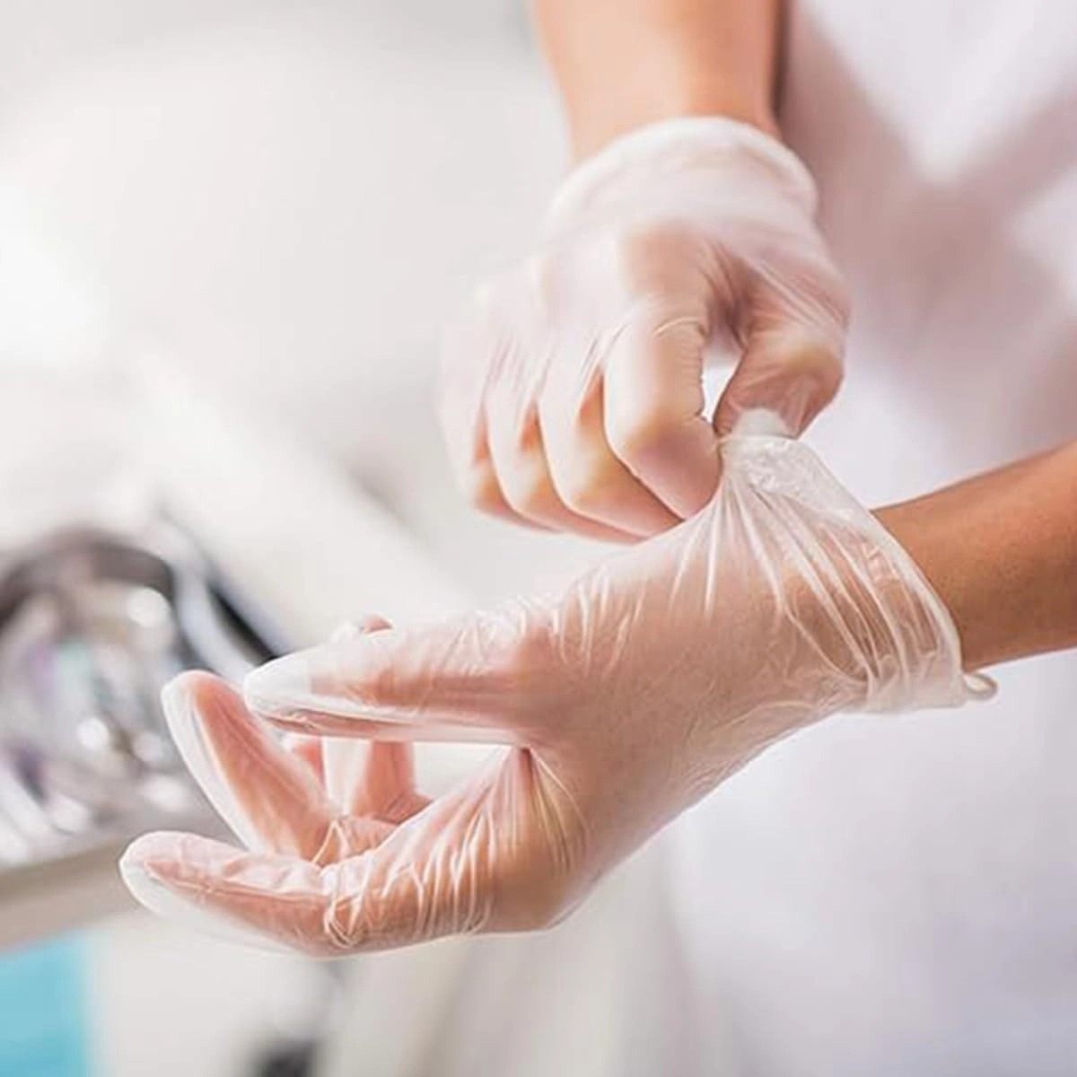 Jointown Basic Medical Vinyl Exam Gloves Disposable Latex Free Medium, Powder-Free, Clear Food Safe Gloves, Vgpf3002, (Case of 1,000) Medium