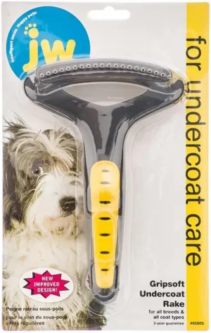 JW Pet Company GripSoft Undercoat Rake Regular Teeth Dog Brush