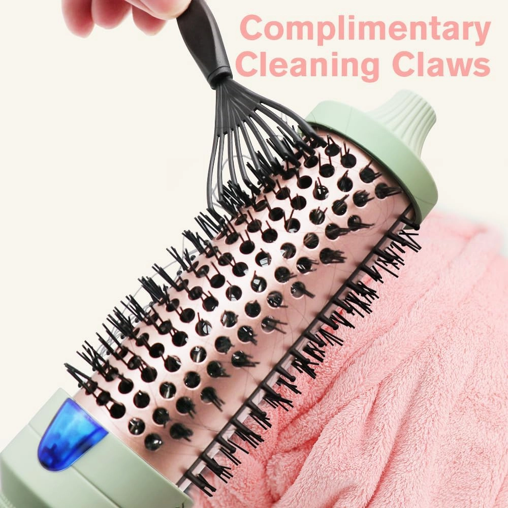 K&K Pro Thermal Brush, 1 1/2 Inch Ionic Heated Round Brush for Blowout Look, Tourmaline Ceramic Hot Bristle Get Natural Curls, Creates Salon-Quality Blowouts, Dual Voltage for Travel