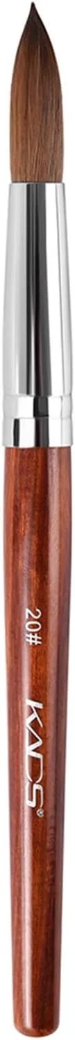 KADS 100% Kolinsky Sable Acrylic Nail Art Brush Red Wood Pen Nail Brush Size 12# 14# 16# 18# 20# Nail Art Manicure Tool Set (20#)