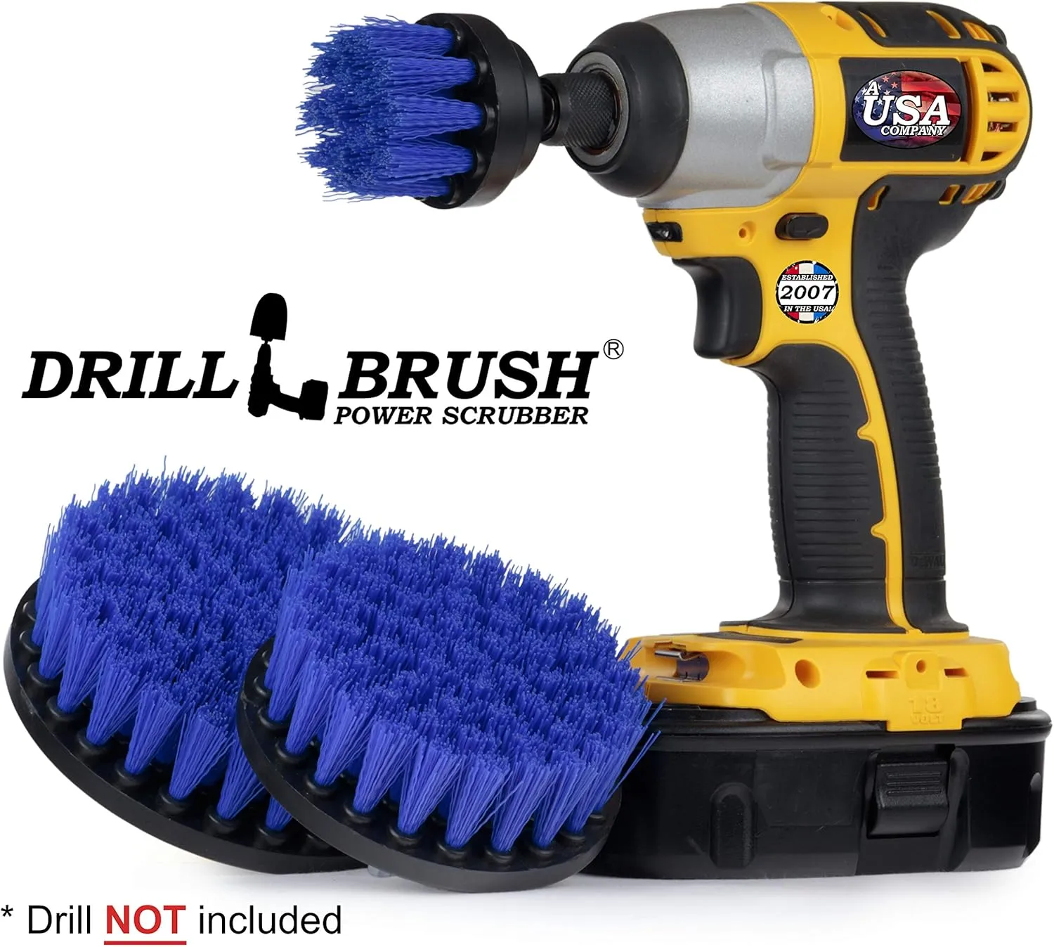 Kayak - Canoe - Yacht - Raft - Drill Brush - Boat Accessories - Fiberglass - Hull Cleaner - Cleaning Supplies - Pond Scum, Oil Residue, Weeds, Barnacles, Oxidation - Spin Brush Kit