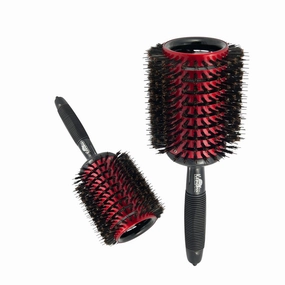Kenchii Vented Ceramic Brush with Nylon and Boar Bristle Round Brush - Maple Wood Handle with Rubber Grip - Boar and Anti-Static Ionic Nylon Bristles Hair Brush (X-Large)
