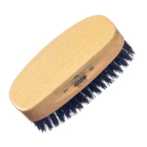 Kent MS23 Finest Men's Rectangular 100% Natural Satinwood & Beechwood Military Hair Brush with Medium Black Bristle for Mens Grooming, Scalp Brush, 360 Wave, and Beard Straightener