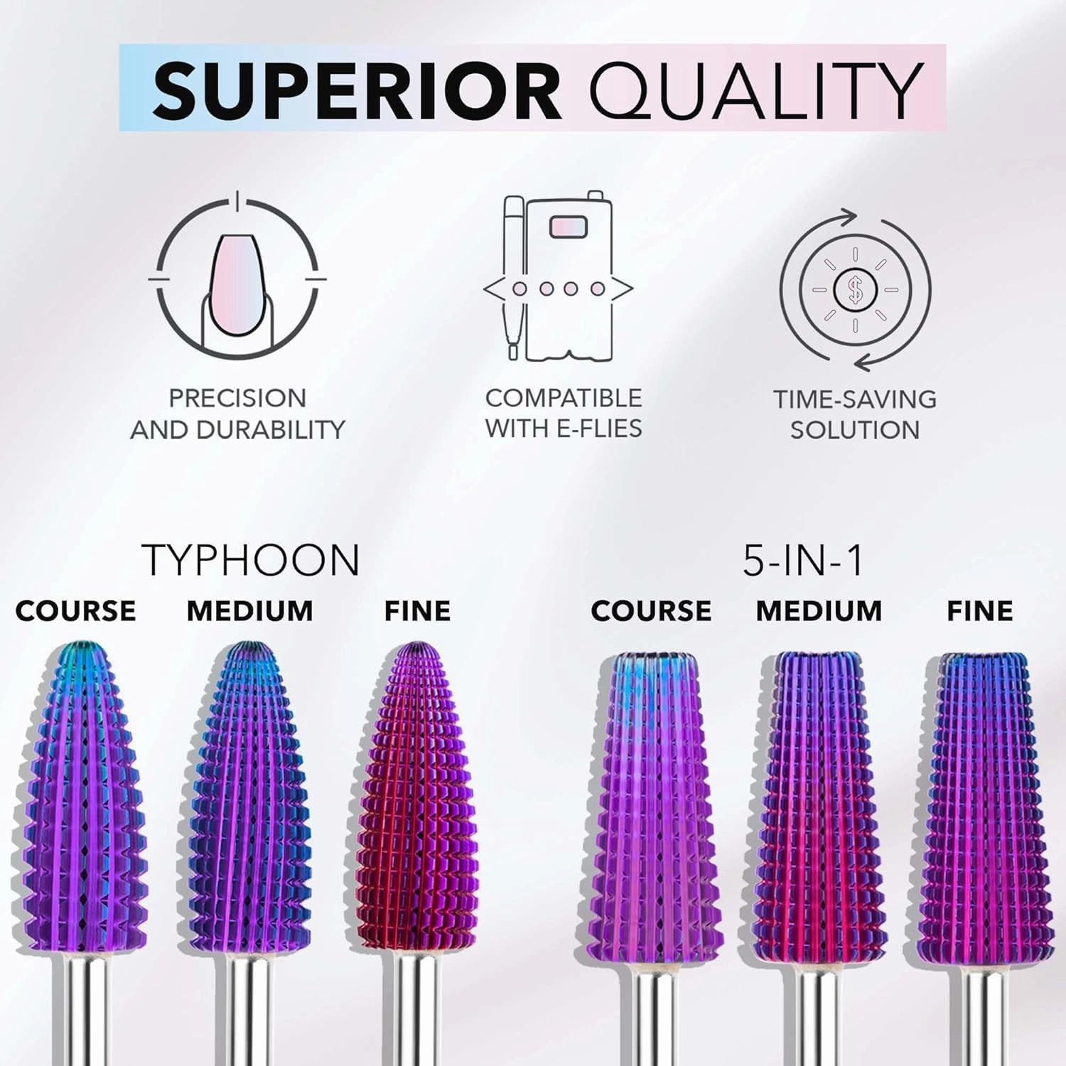 Kiara Sky Large Smooth Top Medium Drill Bit - Carbide Bit with an X-Cut Design - PURPLE
