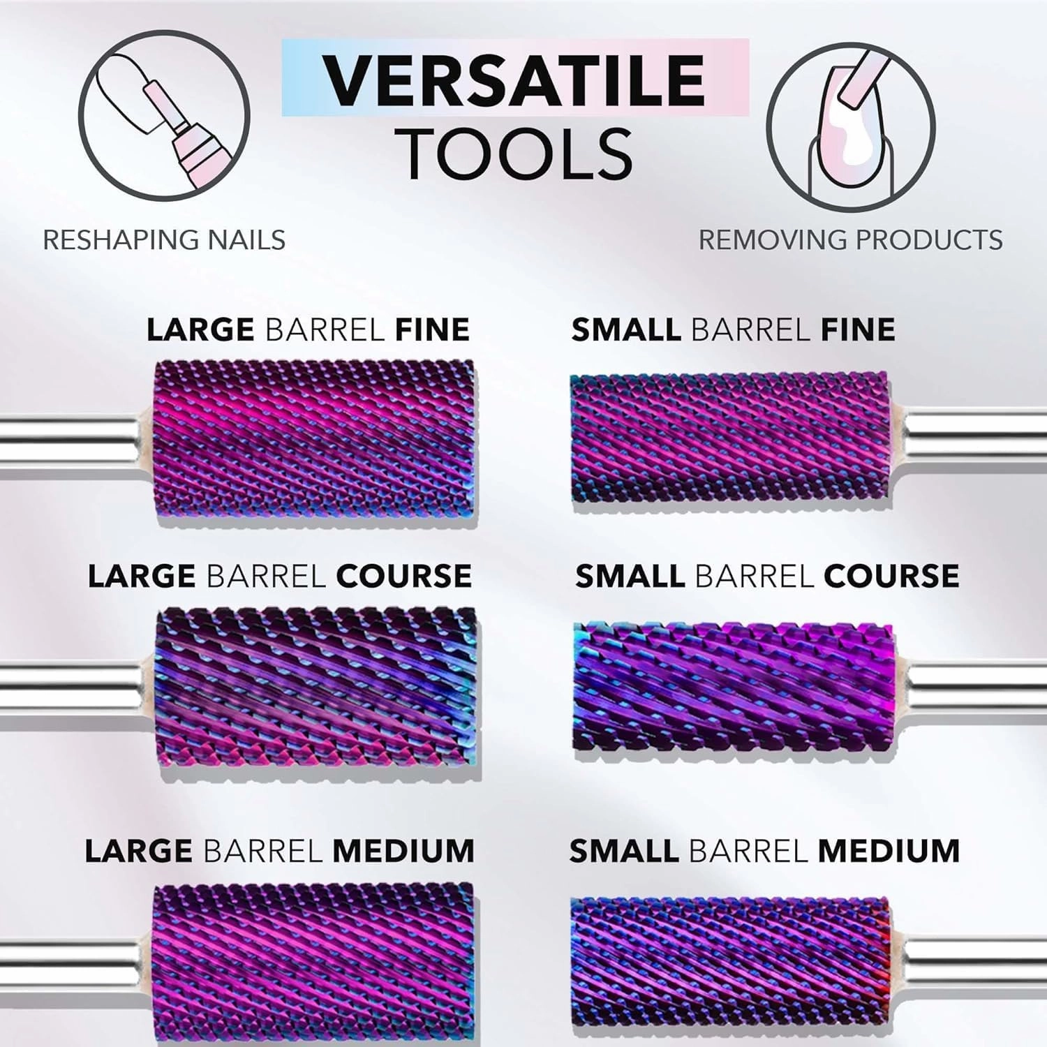 Kiara Sky Large Smooth Top Medium Drill Bit - Carbide Bit with an X-Cut Design - PURPLE