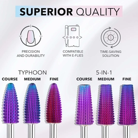 Kiara Sky Large Smooth Top Medium Drill Bit - Carbide Bit with an X-Cut Design - PURPLE