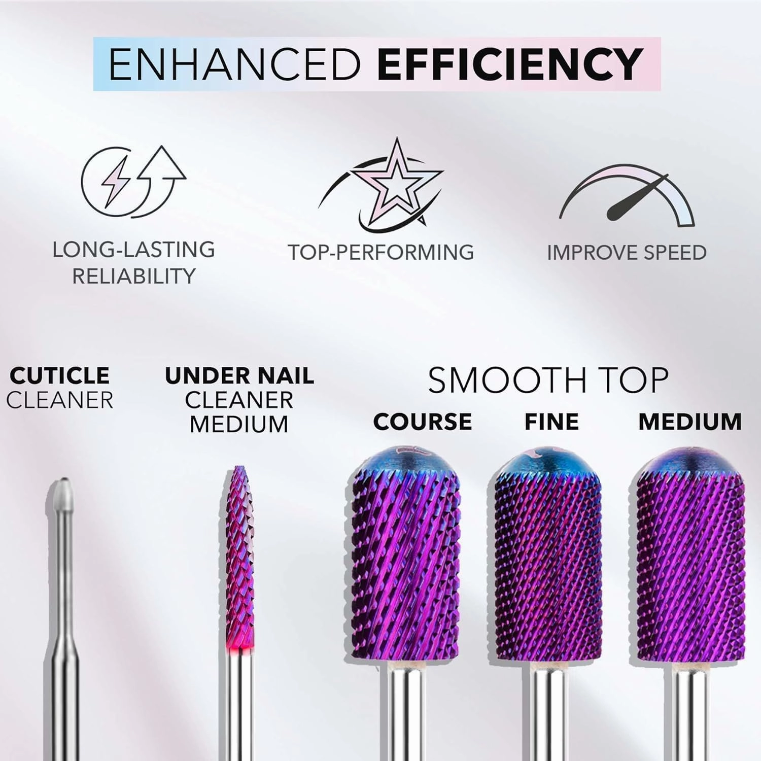 Kiara Sky Large Smooth Top Medium Drill Bit - Carbide Bit with an X-Cut Design - PURPLE