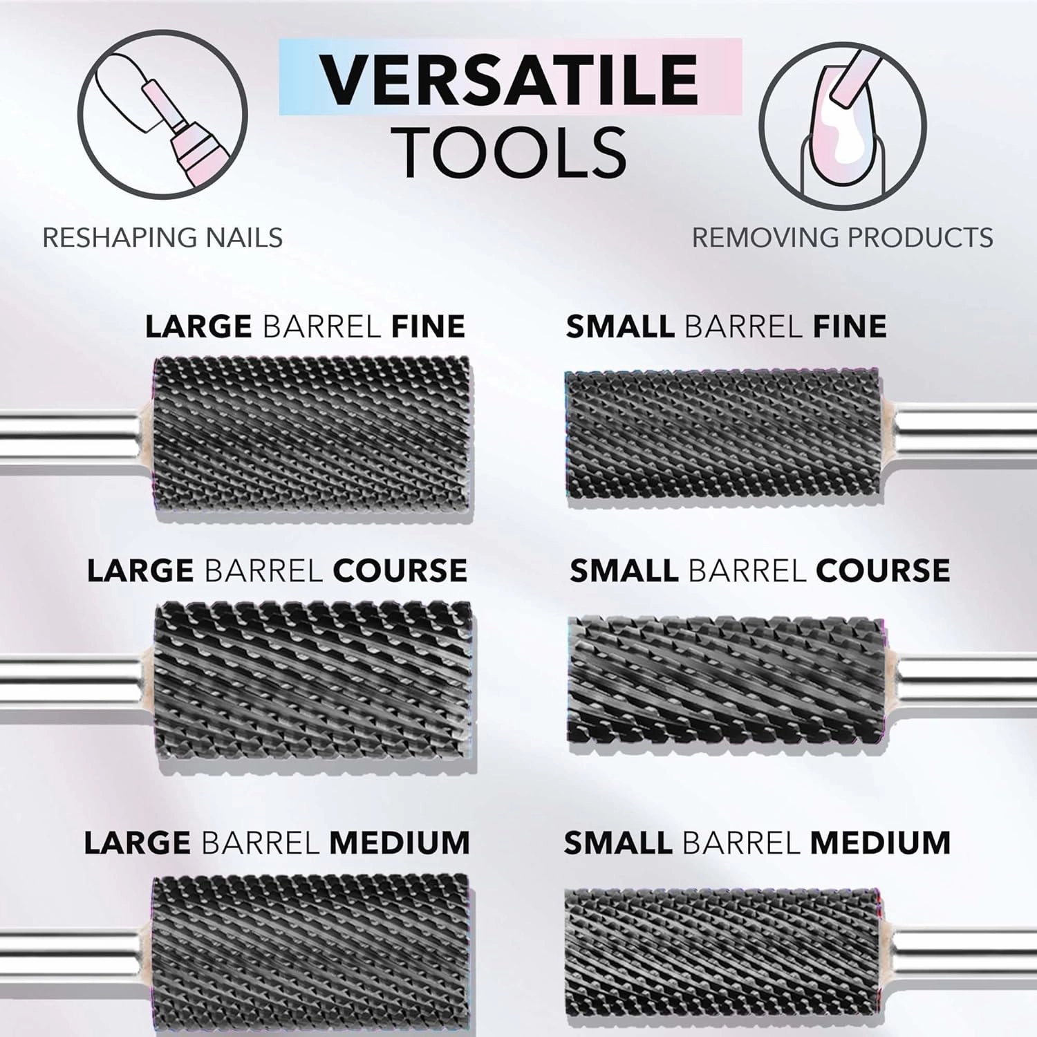 Kiara Sky Typhoon Medium Drill Bit | Carbide Bit used for removing gel, dip powder, and Acrylic | BLACK